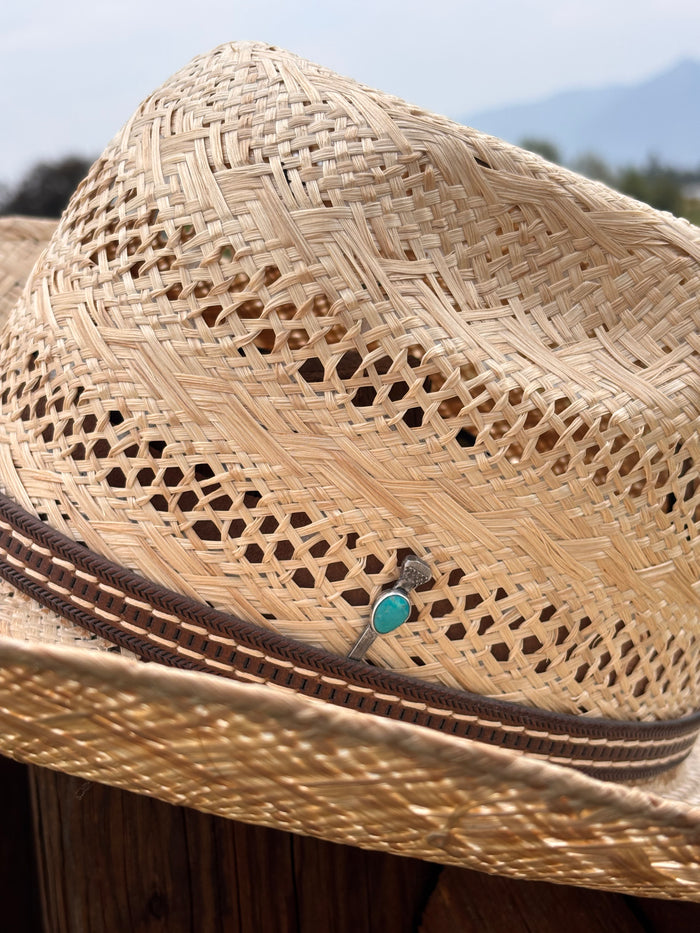 Turquoise Horseshoe Nail Hat Pin