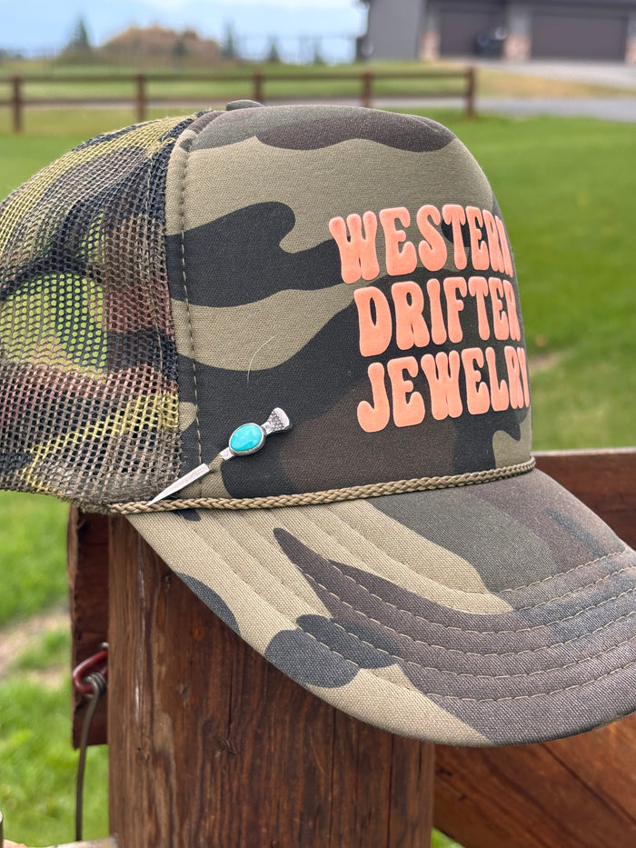 Turquoise Horseshoe Nail Hat Pin