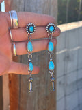 Squash Blossom Turquoise Earrings