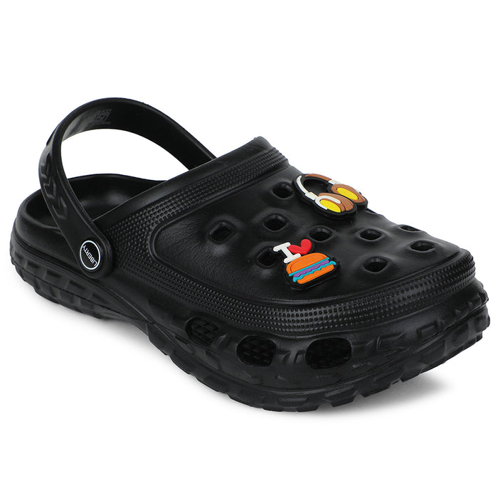 A-HA Black Casual Slingback Clogs For Kids PRL-4 By Liberty