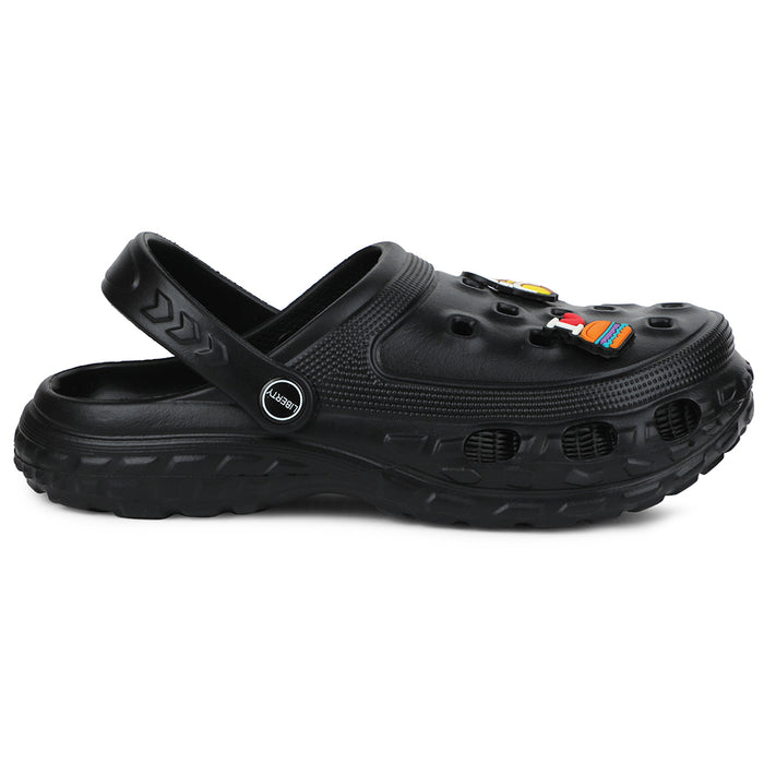 A-HA Black Casual Slingback Clogs For Kids PRL-4 By Liberty