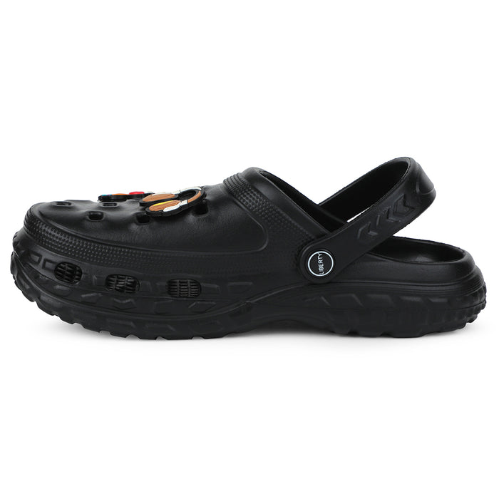 A-HA Black Casual Slingback Clogs For Kids PRL-4 By Liberty