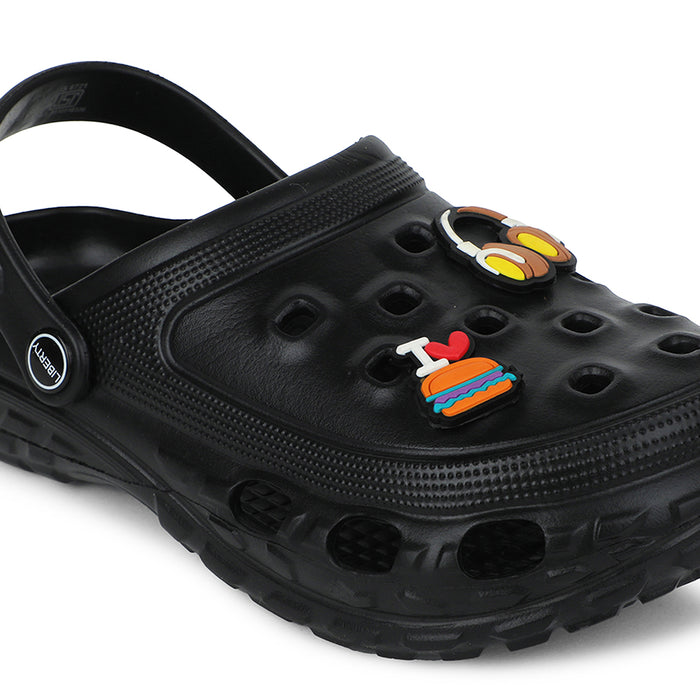 A-HA Black Casual Slingback Clogs For Kids PRL-4 By Liberty