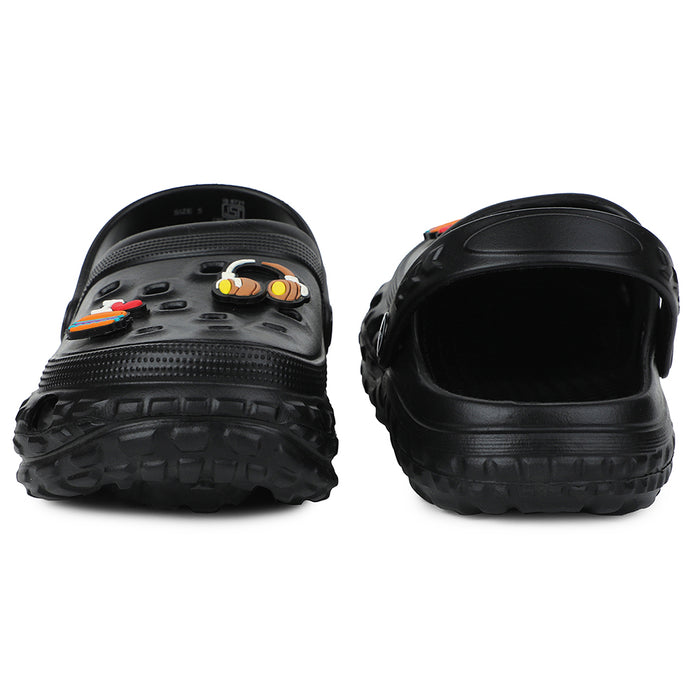 A-HA Black Casual Slingback Clogs For Kids PRL-4 By Liberty
