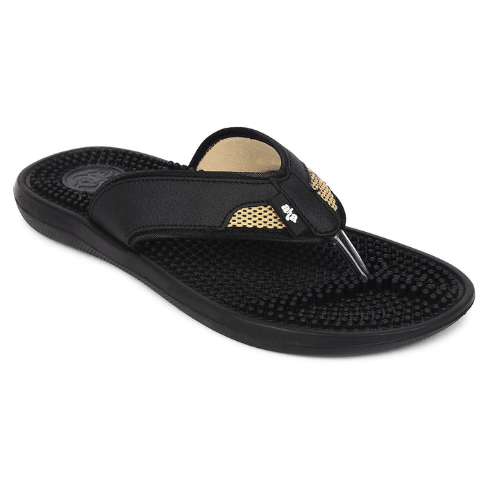 A Ha Black Casual Slipper For Men Accupro1E By Liberty
