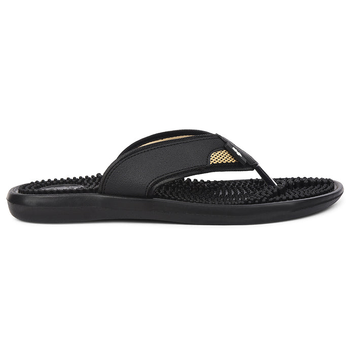 A Ha Black Casual Slipper For Men Accupro1E By Liberty