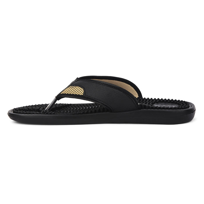 A Ha Black Casual Slipper For Men Accupro1E By Liberty