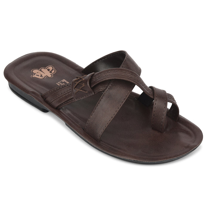 A Ha Brown Casual Flat Sandal For Men Mpu 60 By Liberty