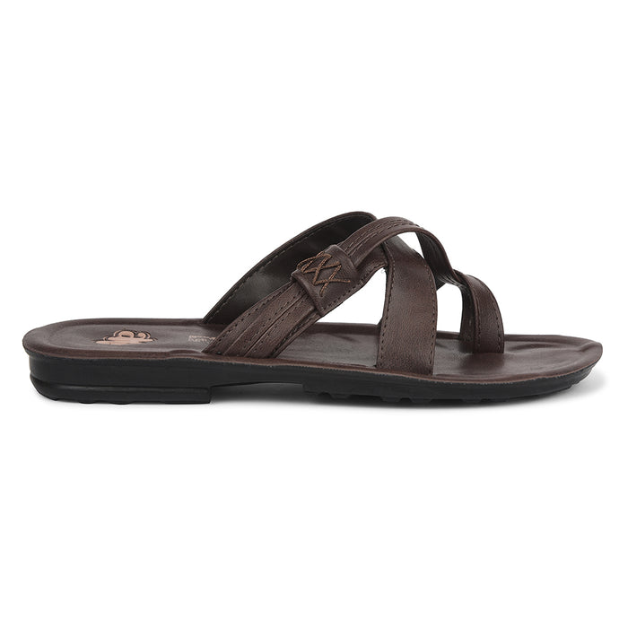 A Ha Brown Casual Flat Sandal For Men Mpu 60 By Liberty