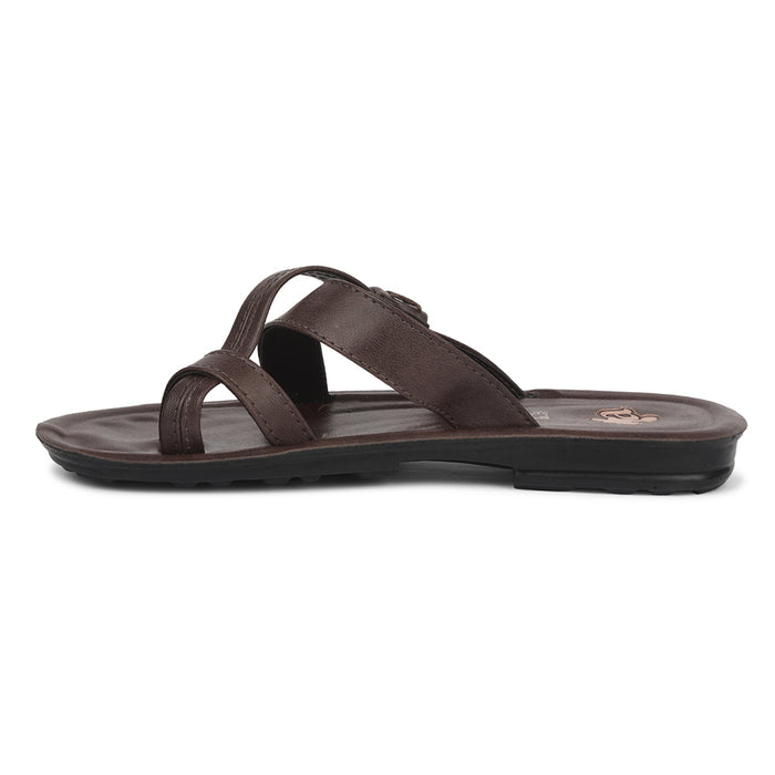 A Ha Brown Casual Flat Sandal For Men Mpu 60 By Liberty