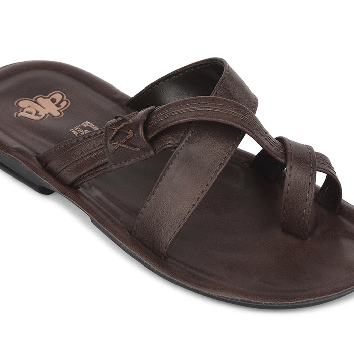 A Ha Brown Casual Flat Sandal For Men Mpu 60 By Liberty