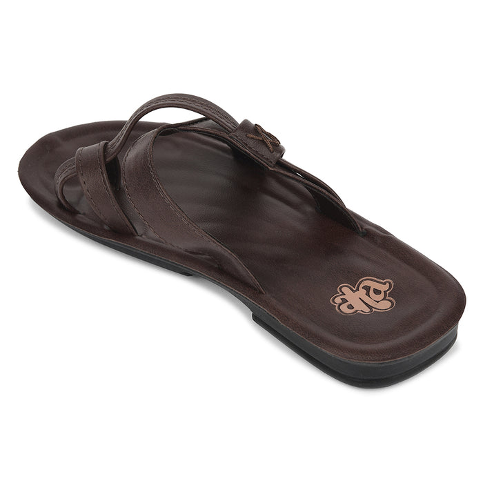 A Ha Brown Casual Flat Sandal For Men Mpu 60 By Liberty