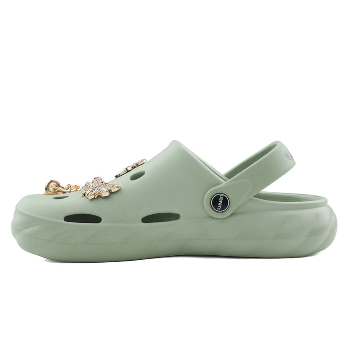 A-HA Light Green Slingback Clogs For Women BEACHWALKL By Liberty