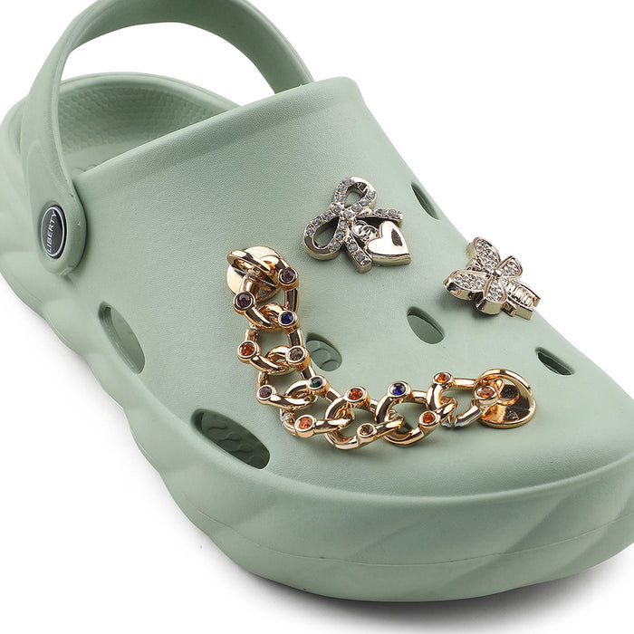 A-HA Light Green Slingback Clogs For Women BEACHWALKL By Liberty