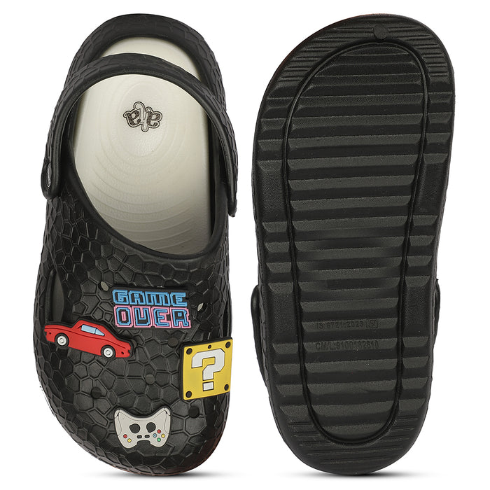 A-HA NITPROWALK Women's Black Casual Clogs - Nitro Sole with Slingback Strap & Molded EVA