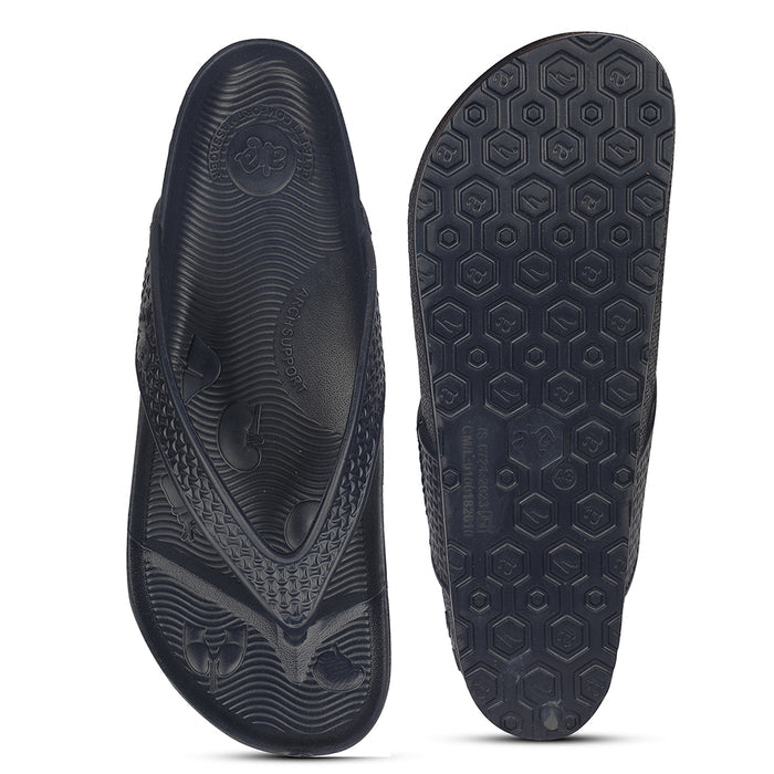 A-HA ORTHO-2M Navy Blue Casual Slippers for Men by Liberty