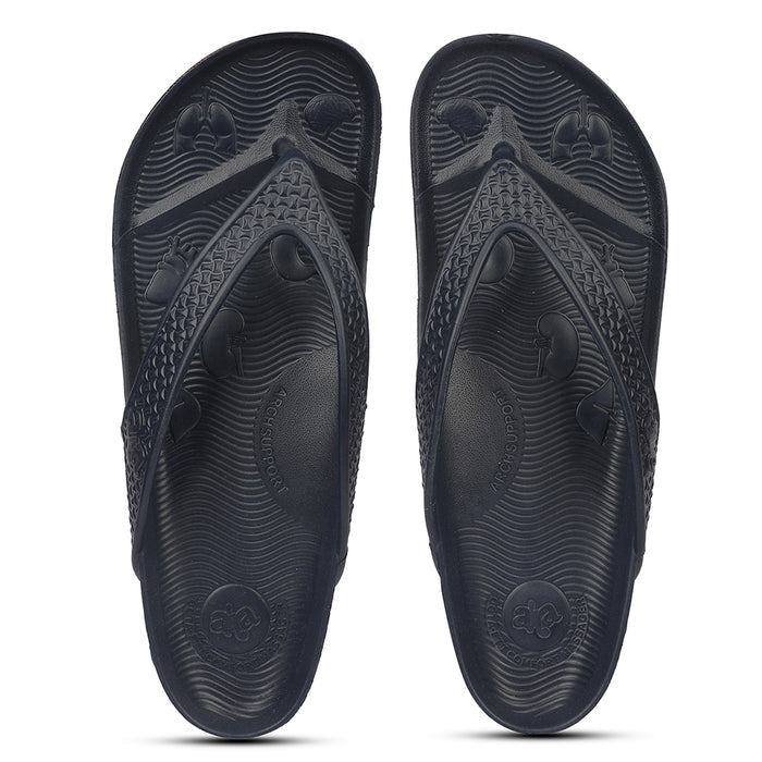 A-HA ORTHO-2M Navy Blue Casual Slippers for Men by Liberty