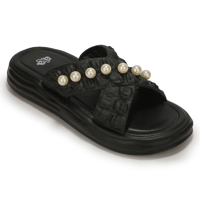 A-HA RESTWALK-2 Black Casual Slides For Women By Liberty