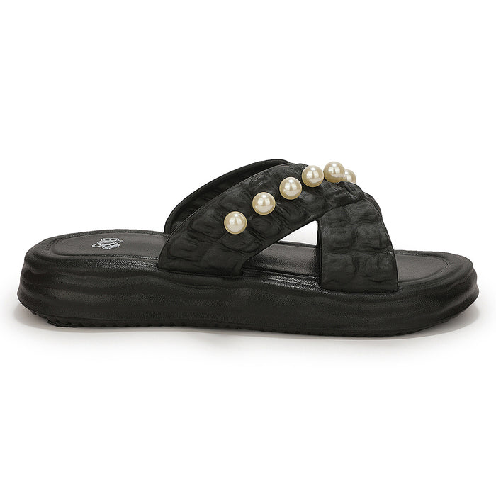 A-HA RESTWALK-2 Black Casual Slides For Women By Liberty