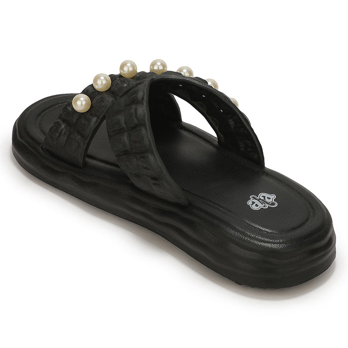 A-HA RESTWALK-2 Black Casual Slides For Women By Liberty