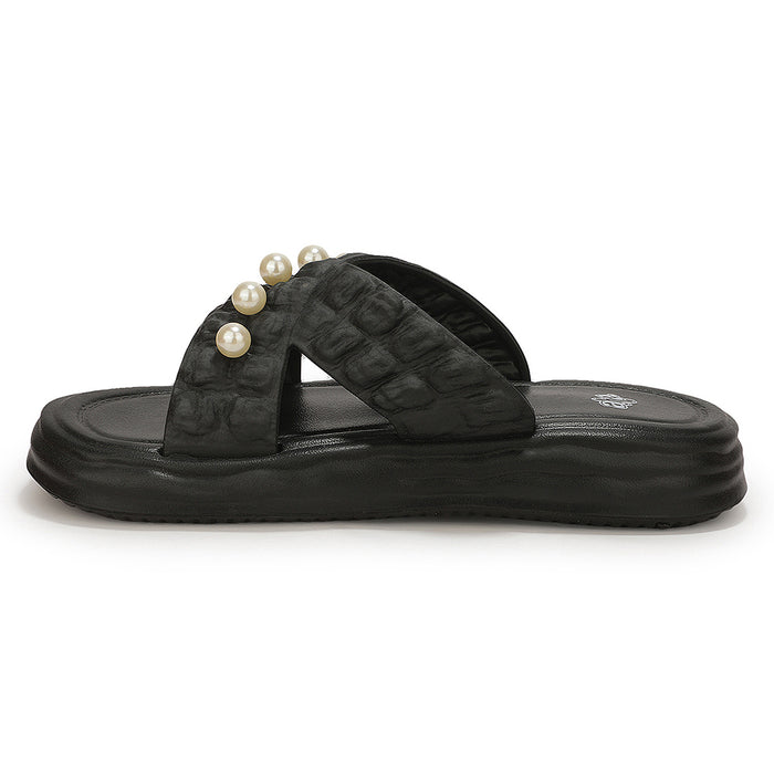 A-HA RESTWALK-2 Black Casual Slides For Women By Liberty