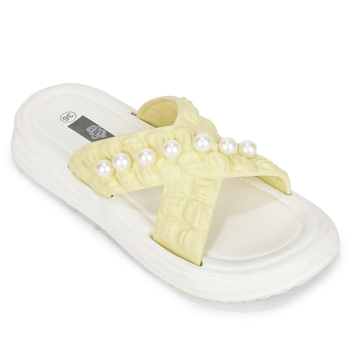 A-HA RESTWALK-2 Mustard Casual Slides For Women By Liberty