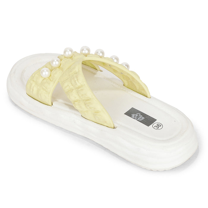 A-HA RESTWALK-2 Mustard Casual Slides For Women By Liberty