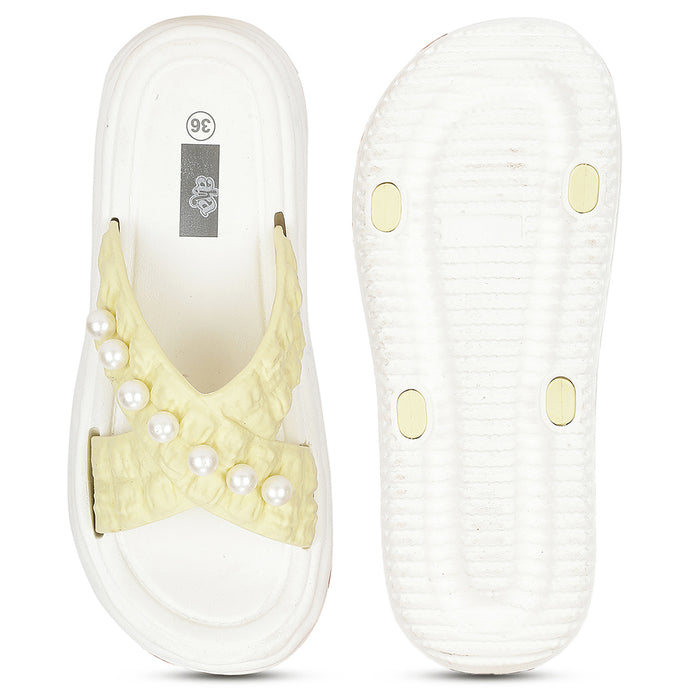 A-HA RESTWALK-2 Mustard Casual Slides For Women By Liberty