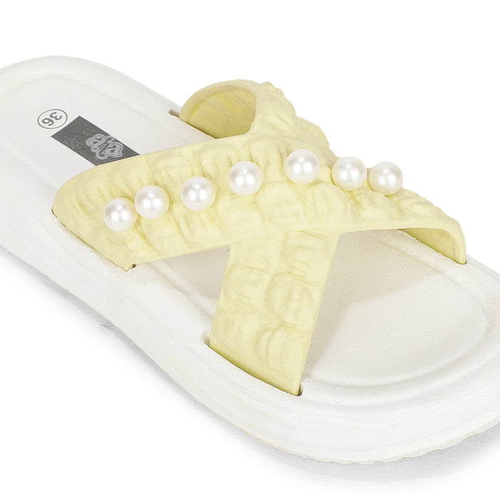 A-HA RESTWALK-2 Mustard Casual Slides For Women By Liberty