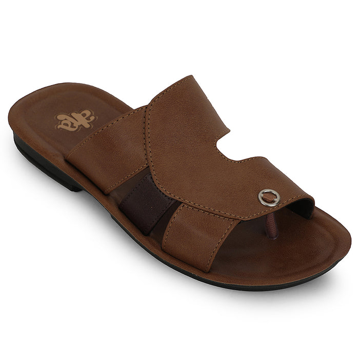 A-HA Tan Casual Flat Sandal For Men MPU-58 By Liberty