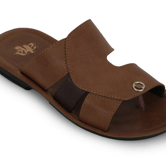 A-HA Tan Casual Flat Sandal For Men MPU-58 By Liberty