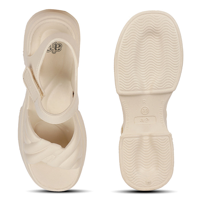 A-HA ULTRAWALKE Beige casual slides for women by Liberty