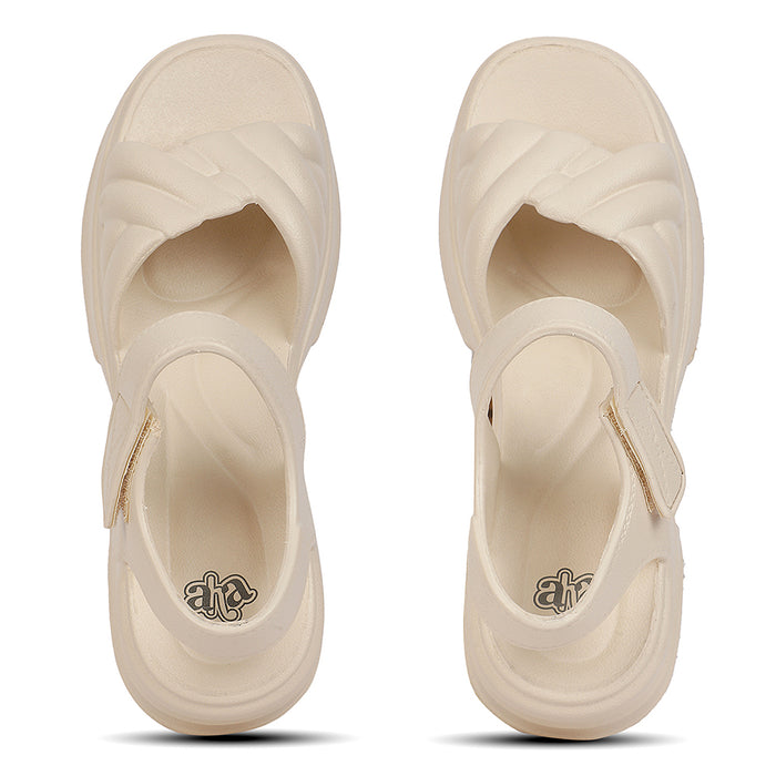 A-HA ULTRAWALKE Beige casual slides for women by Liberty