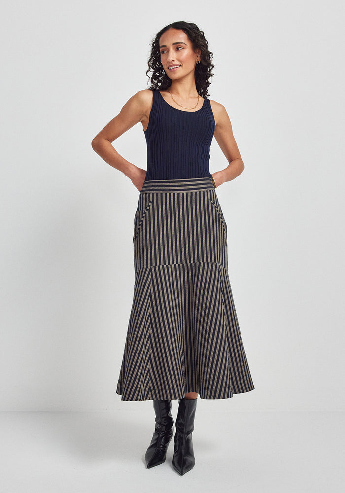 Alda Skirt - Bark Stripe