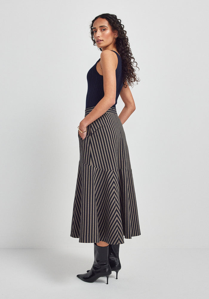 Alda Skirt - Bark Stripe