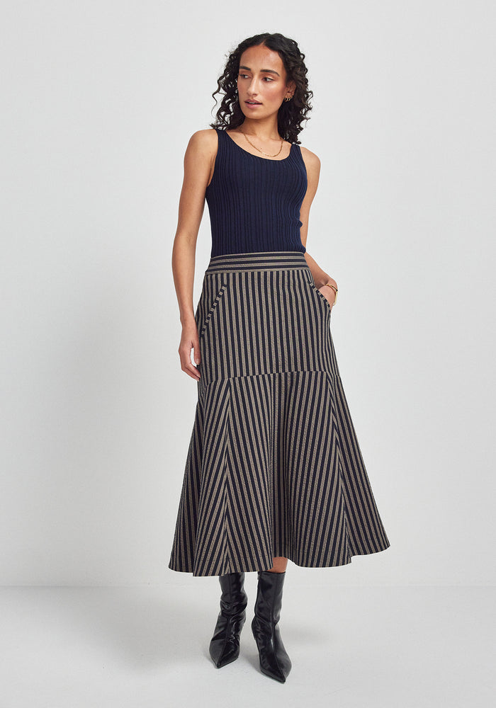 Alda Skirt - Bark Stripe