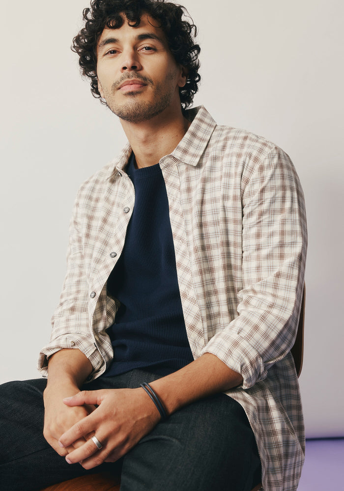 Archie Fitted Shirt - Oak Check