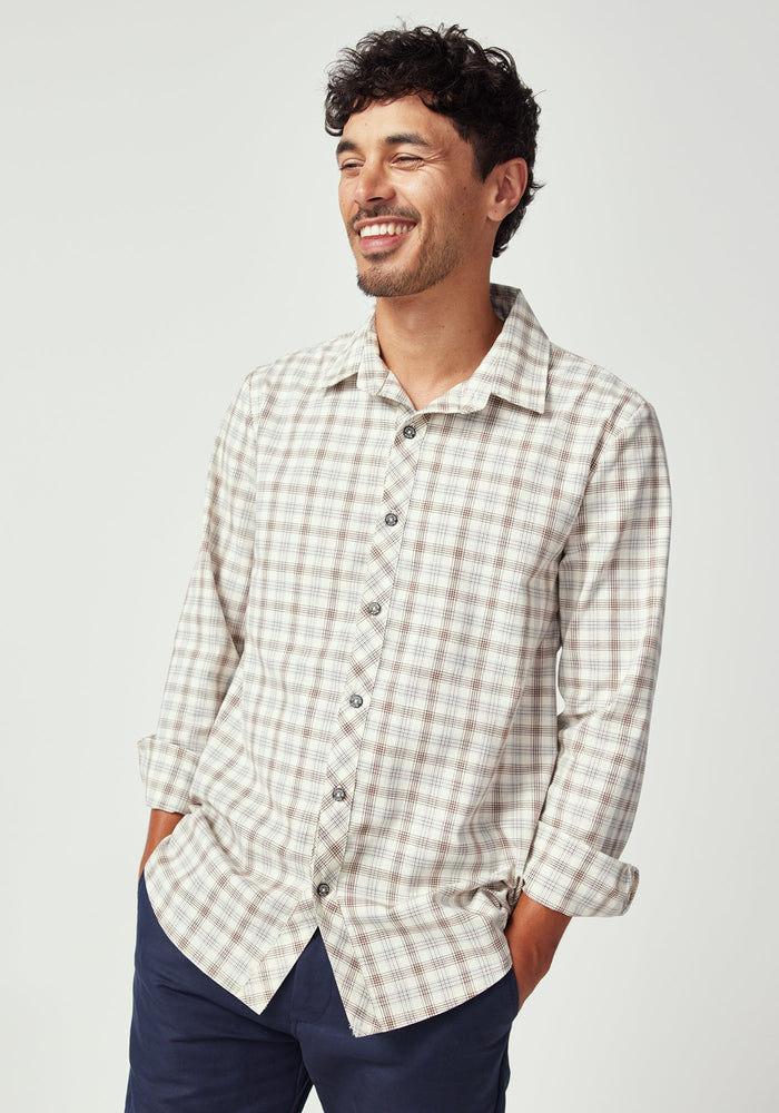 Archie Fitted Shirt - Oak Check