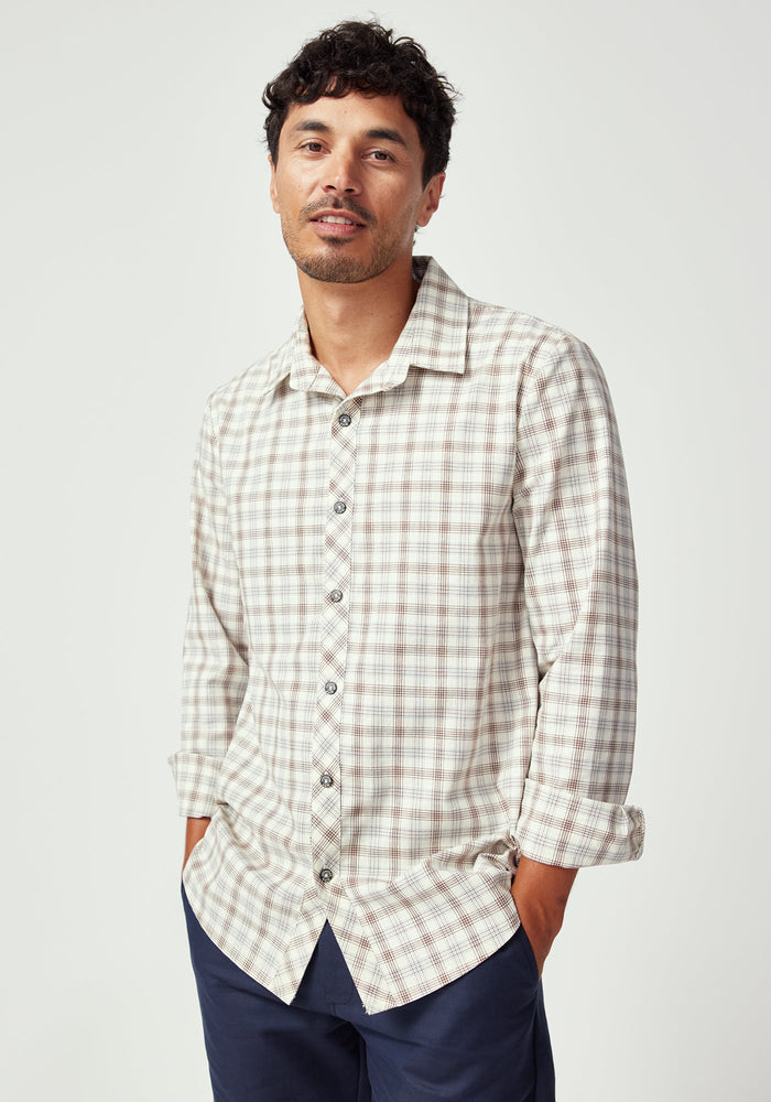 Archie Fitted Shirt - Oak Check