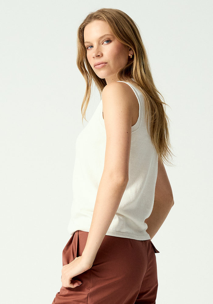 Arlee Singlet - White Linen