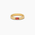 Baguette birthstone band ring gold on finger — Olivia Jewelry
