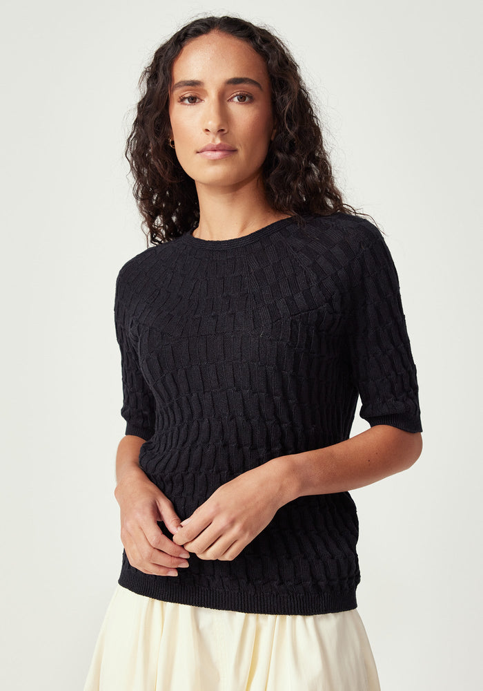 Belle Knit Tee - Blackberry