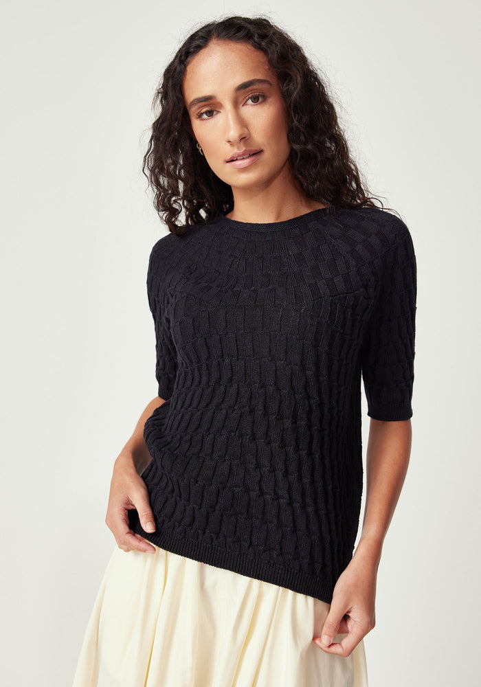 Belle Knit Tee - Blackberry