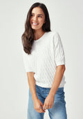 Belle Knit Tee - Cloud