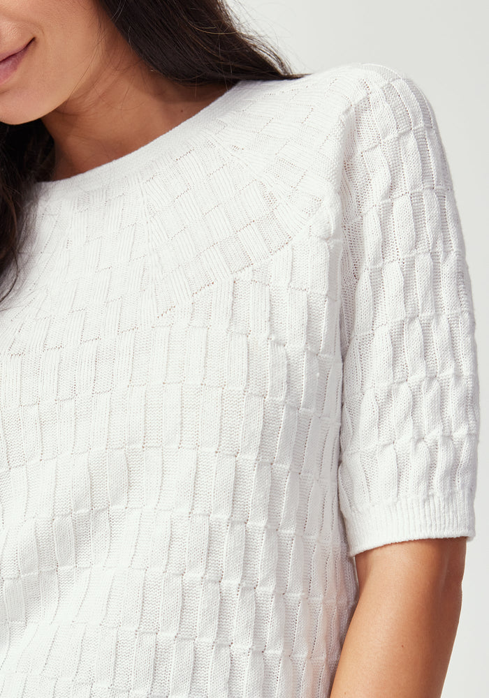 Belle Knit Tee - Cloud