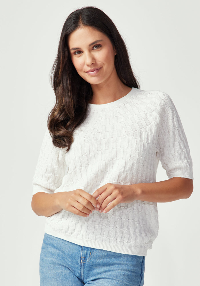 Belle Knit Tee - Cloud