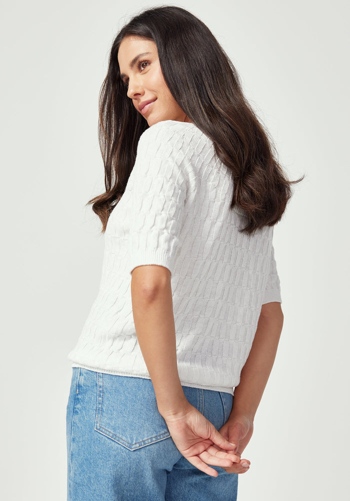 Belle Knit Tee - Cloud