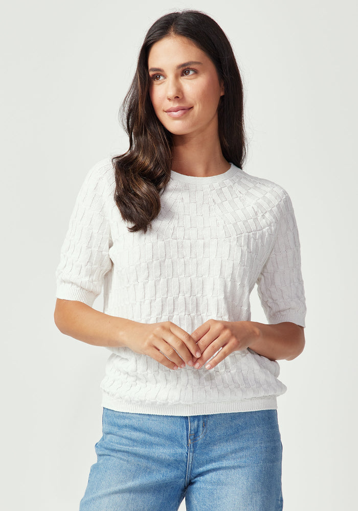 Belle Knit Tee - Cloud