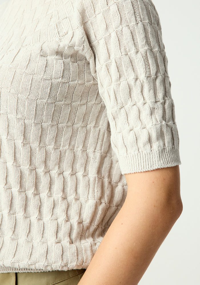 Belle Knit Tee - Oat Milk