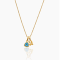 Cursive Initial & Birthstone Necklace